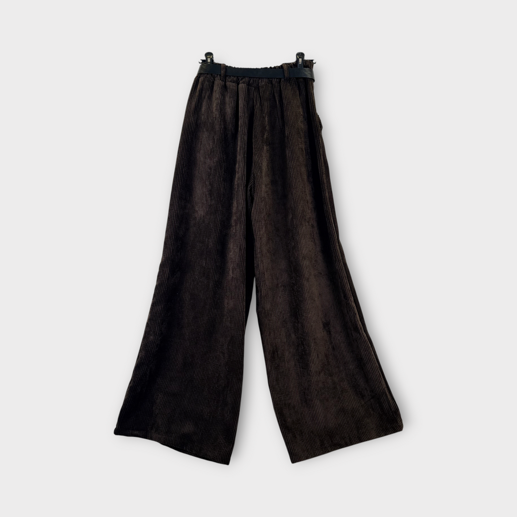 Pantaloni a palazzo in velluto Marrone