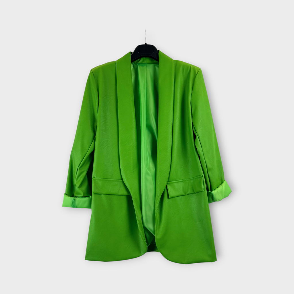 Blazer in ecopelle Verde