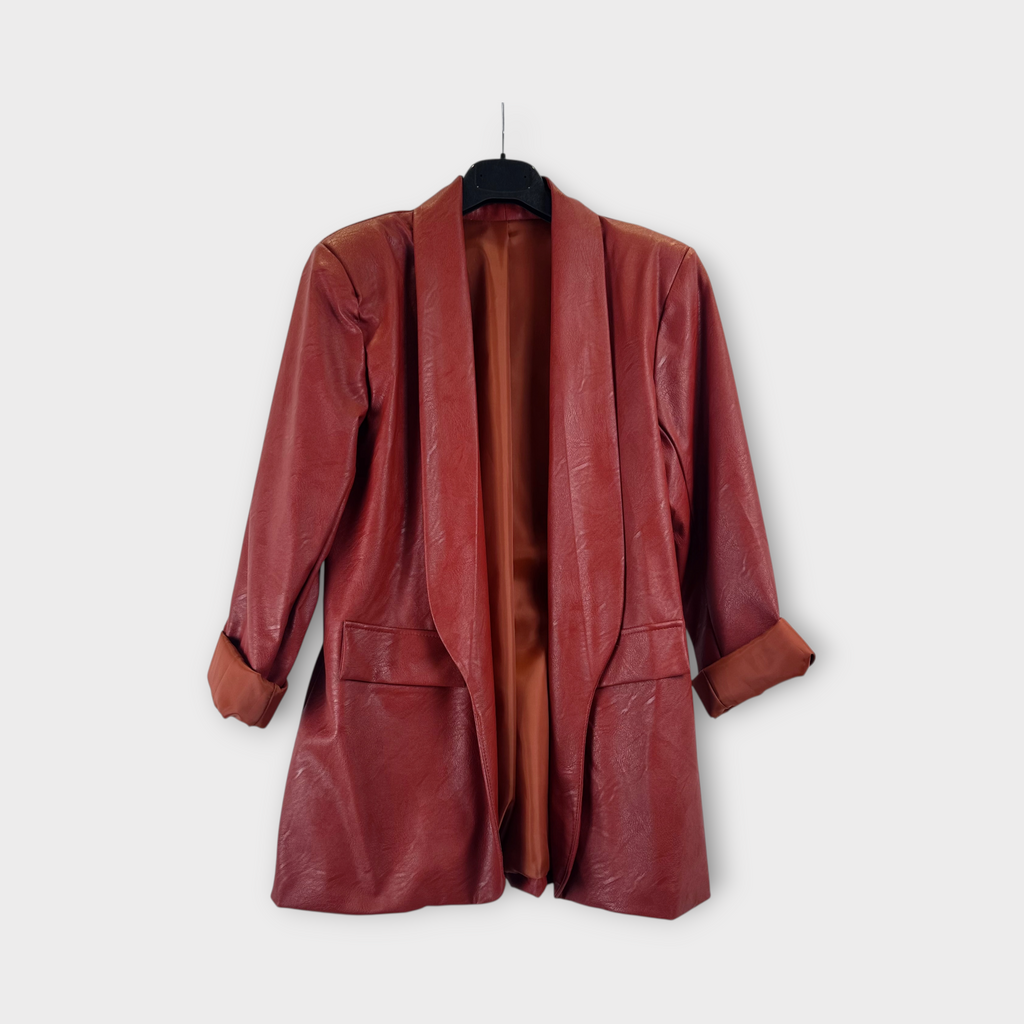 Blazer in ecopelle Rosso mattone