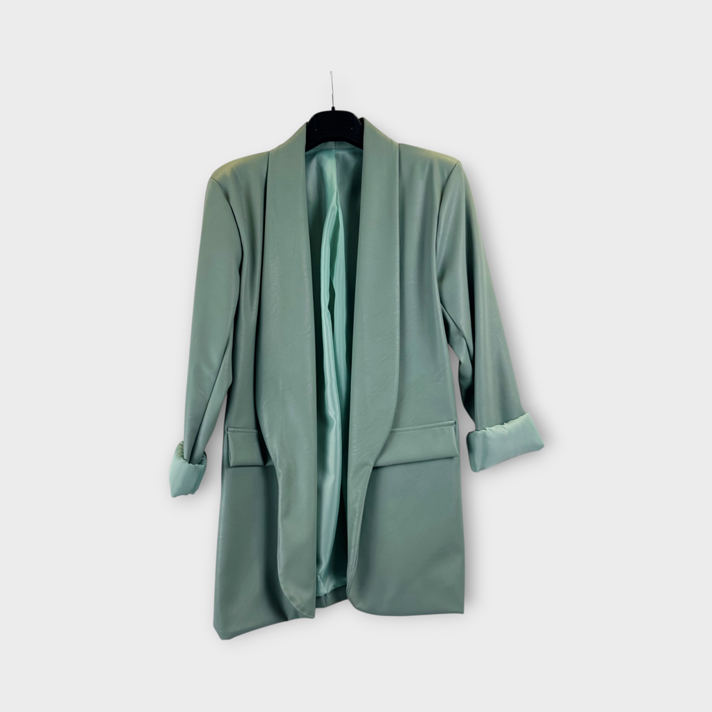 Blazer in ecopelle Verde Salvia