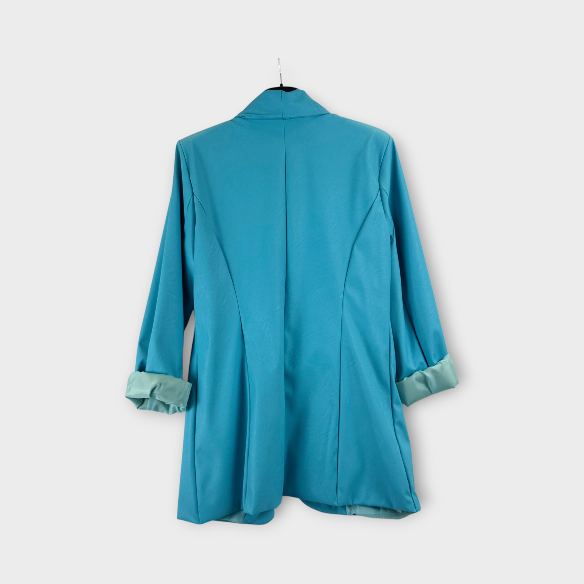 Blazer in ecopelle Turchese