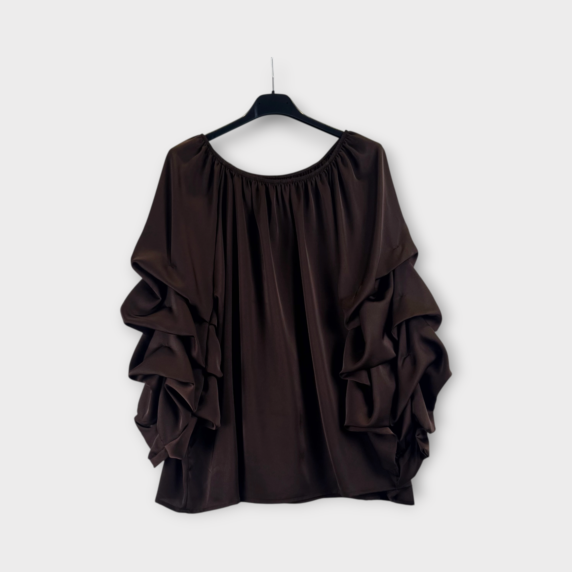 Blusa bordeaux con maniche arricciate Bordeaux