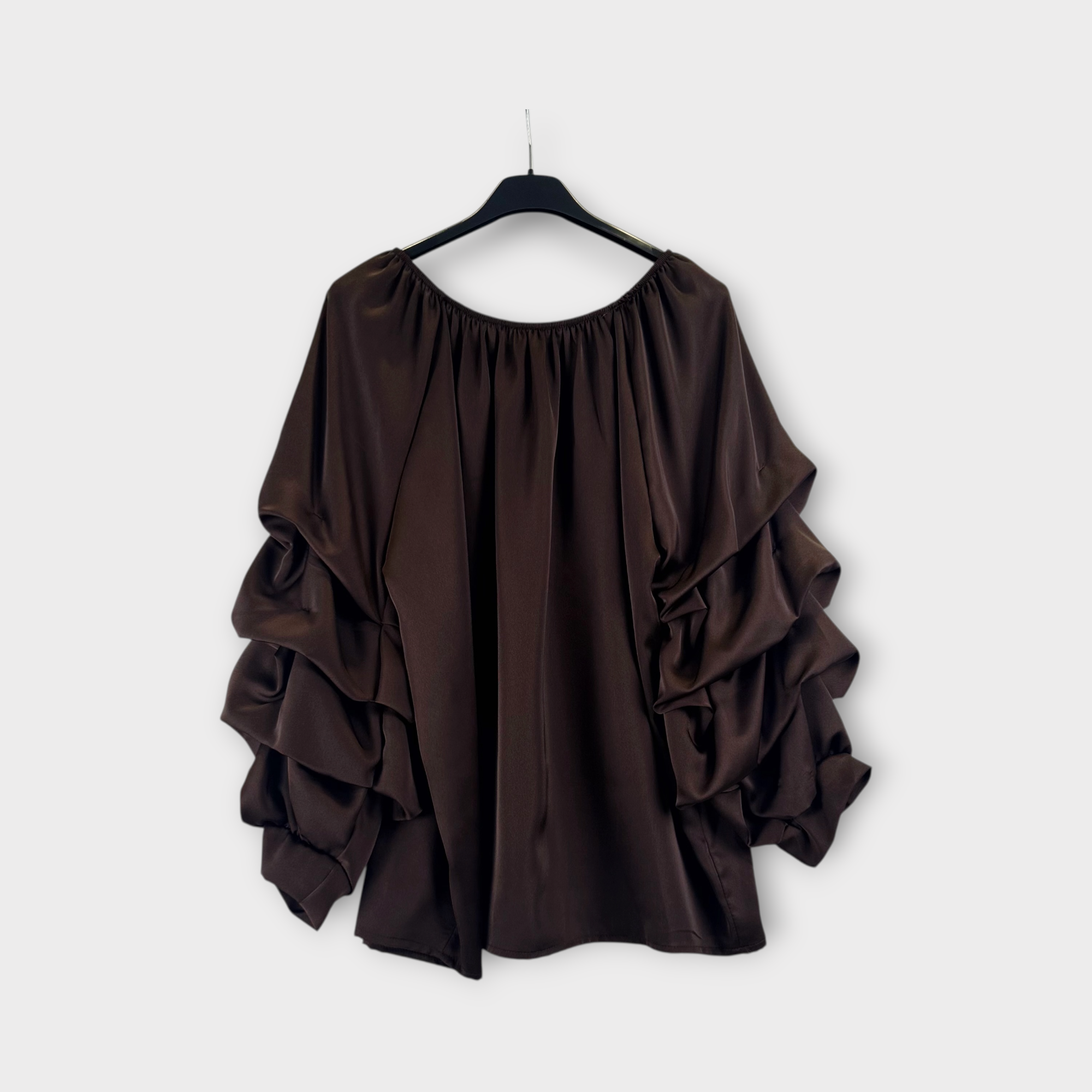 Blusa bordeaux con maniche arricciate Bordeaux