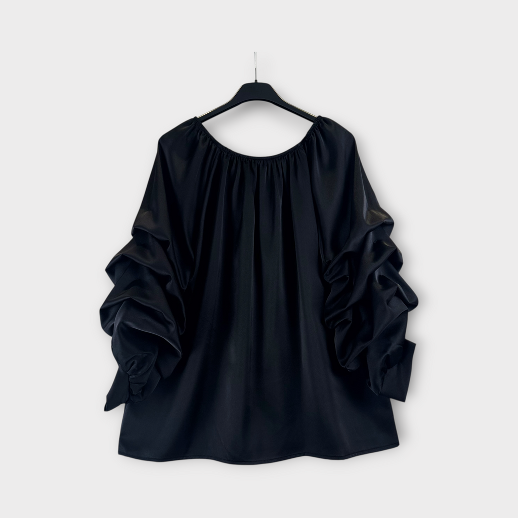 Blusa bordeaux con maniche arricciate Bordeaux