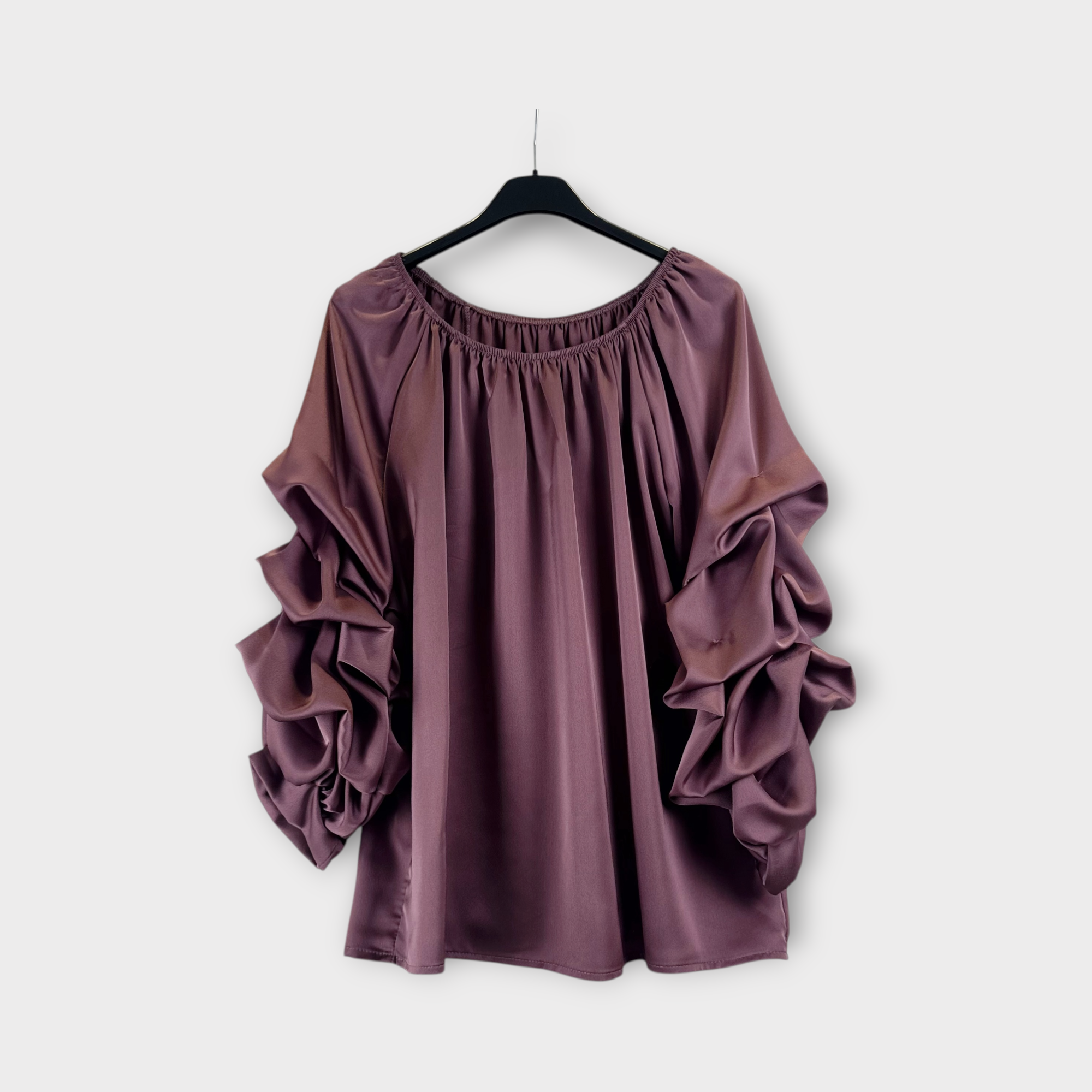 Blusa bordeaux con maniche arricciate Bordeaux