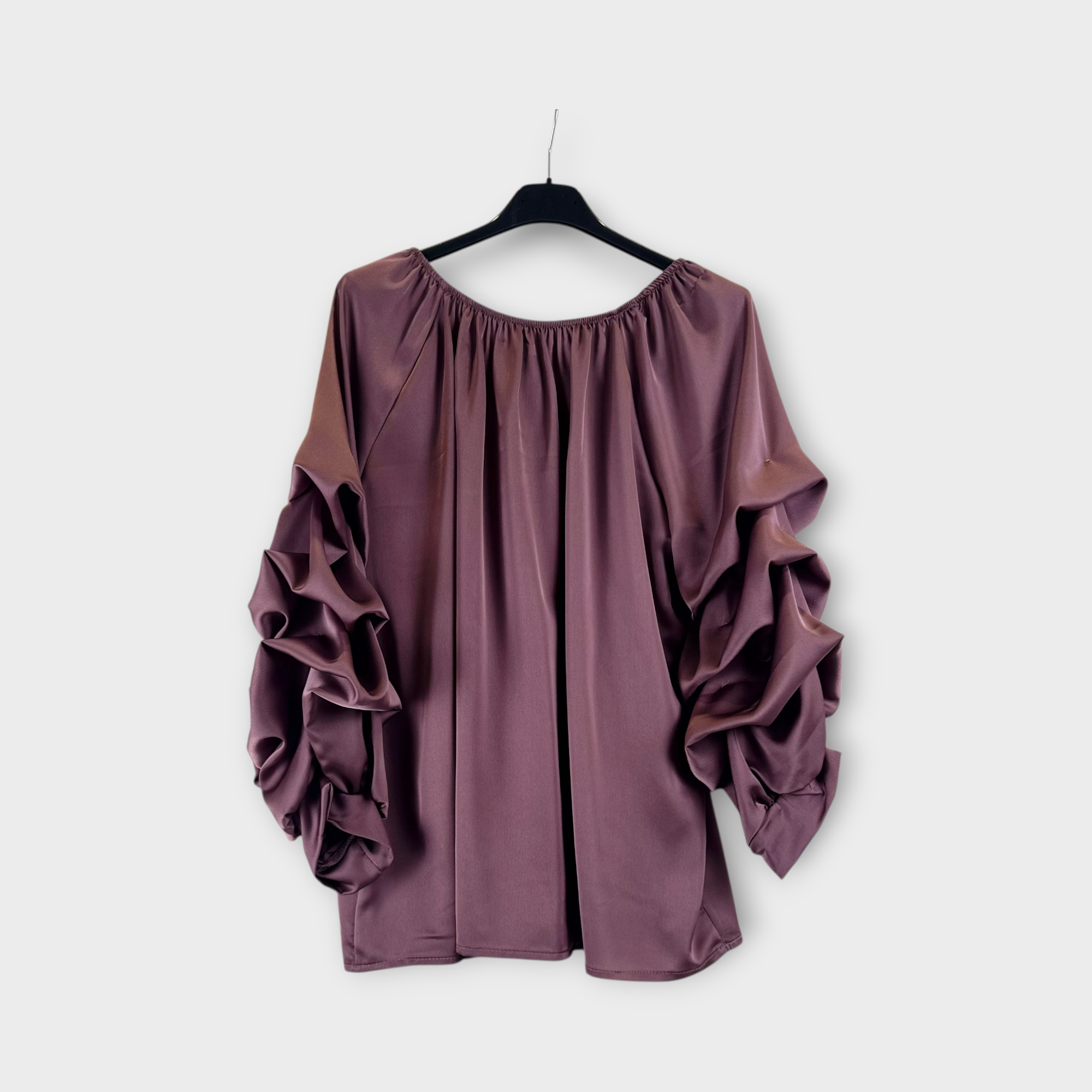 Blusa bordeaux con maniche arricciate Bordeaux