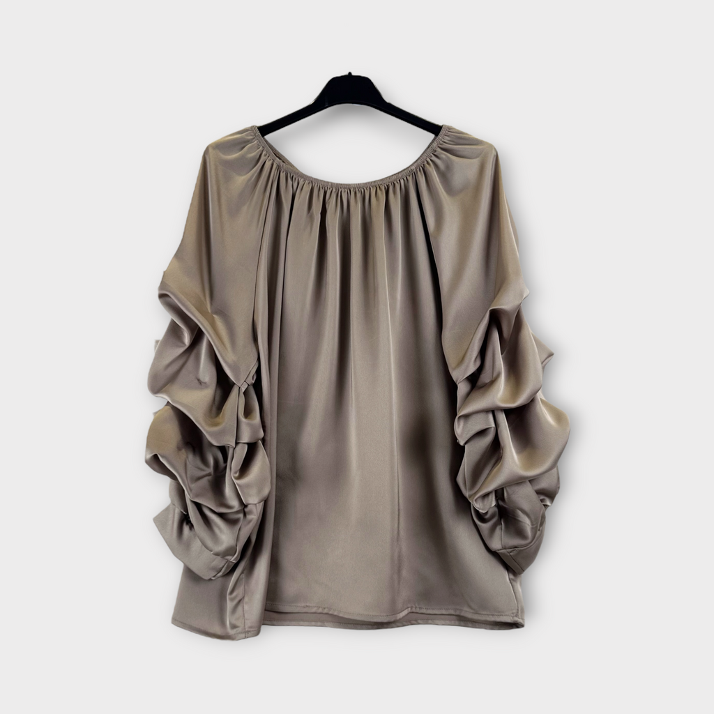 Blusa bordeaux con maniche arricciate Bordeaux