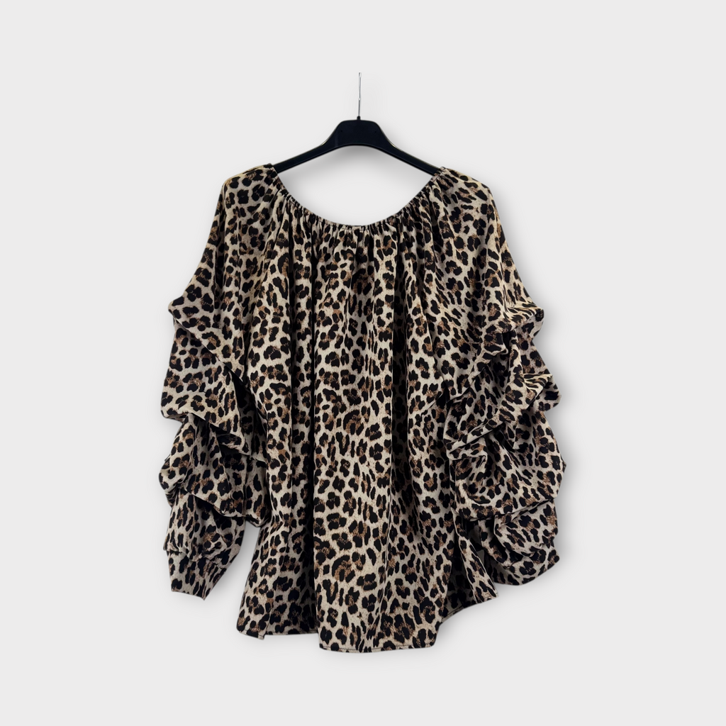 Blusa bordeaux con maniche arricciate Bordeaux