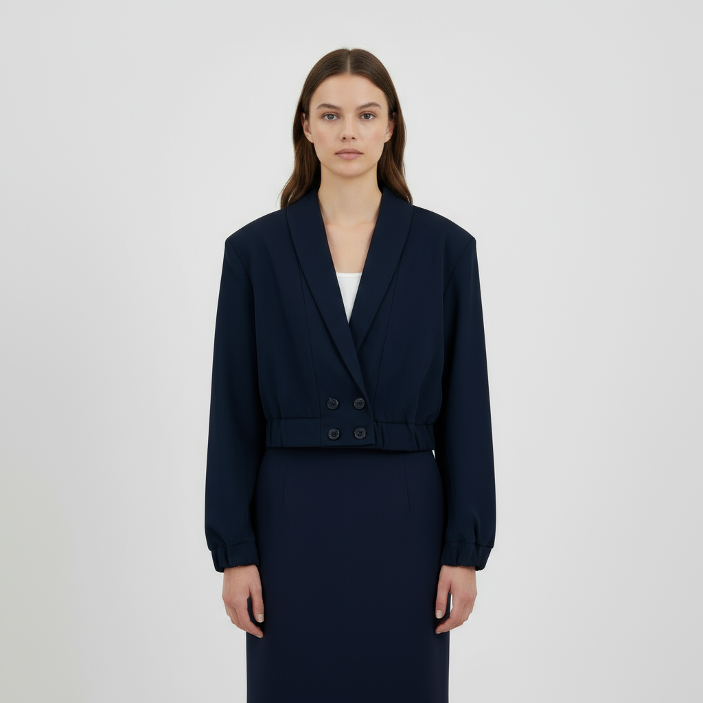 Giacca corta doppiopetto Blu navy