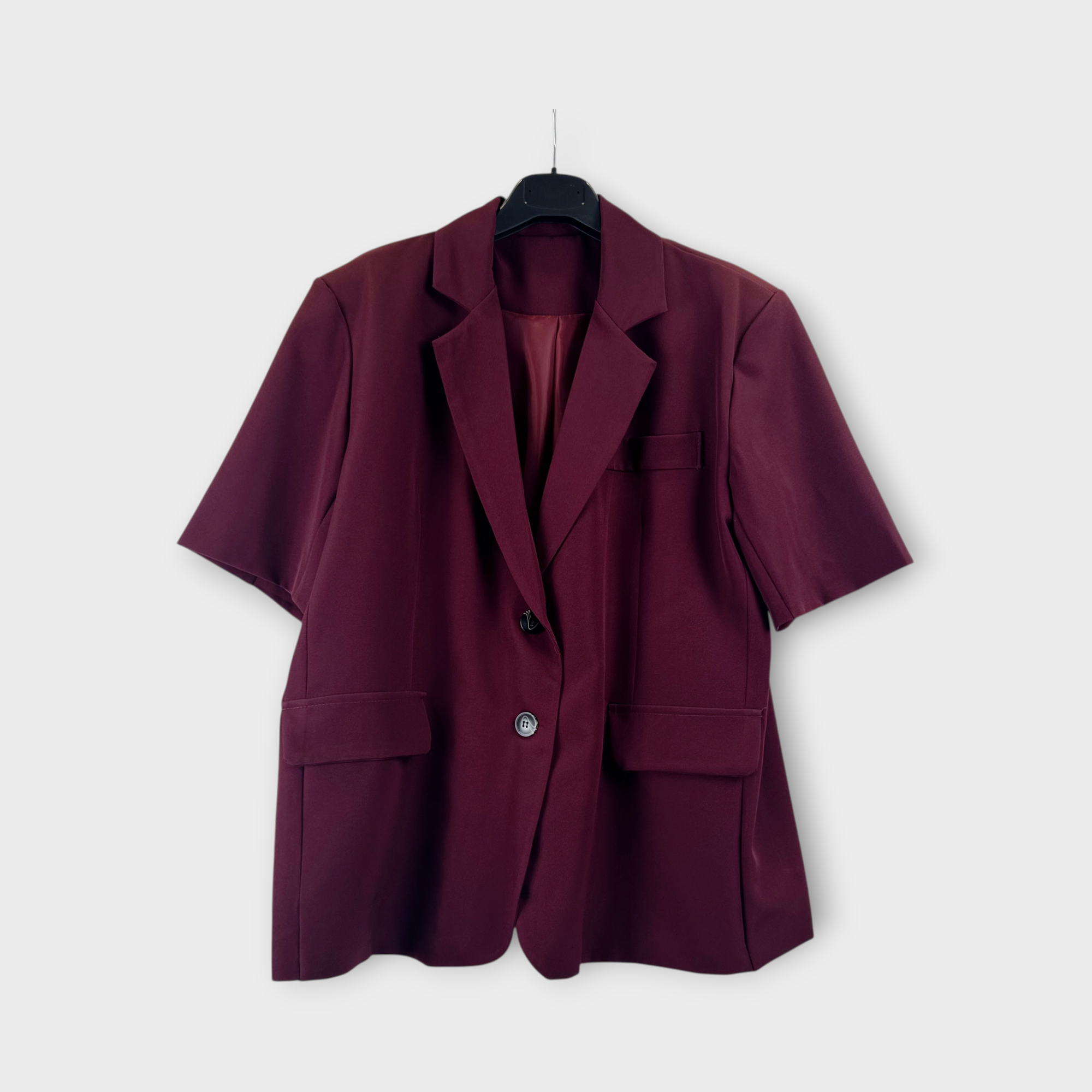 Blazer bordeaux a maniche corte