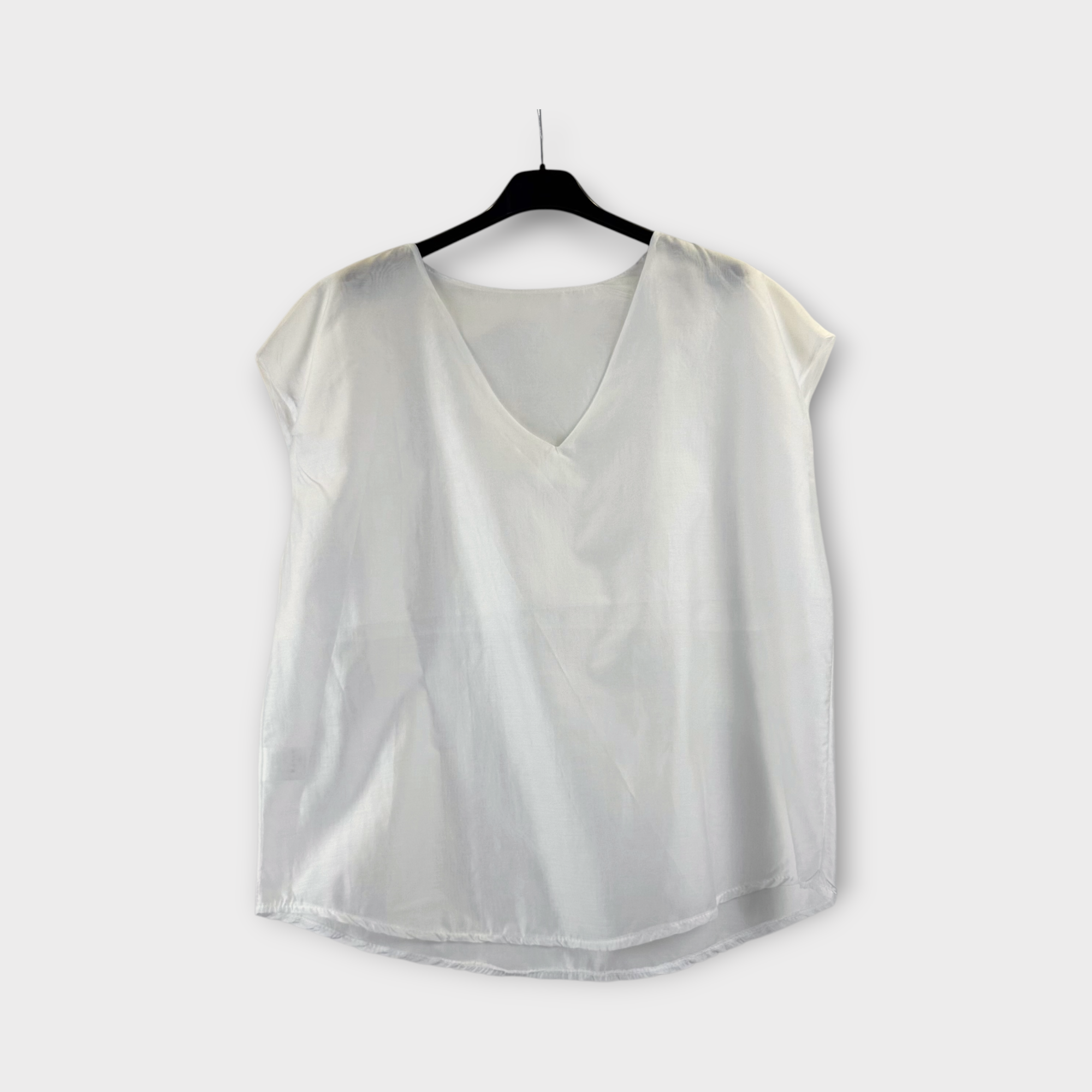 White V-Neck Blouse