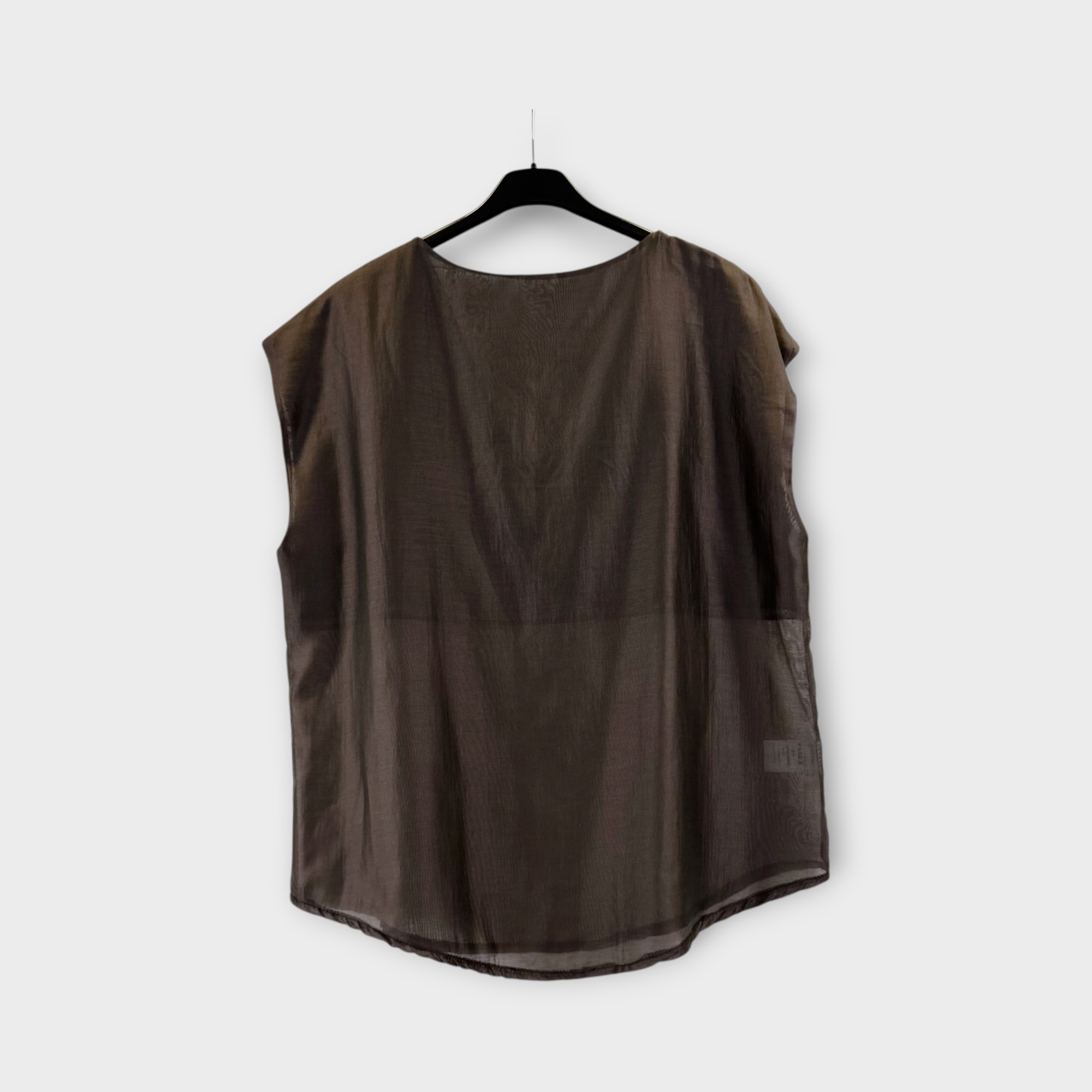 Brown V-Neck Blouse 
