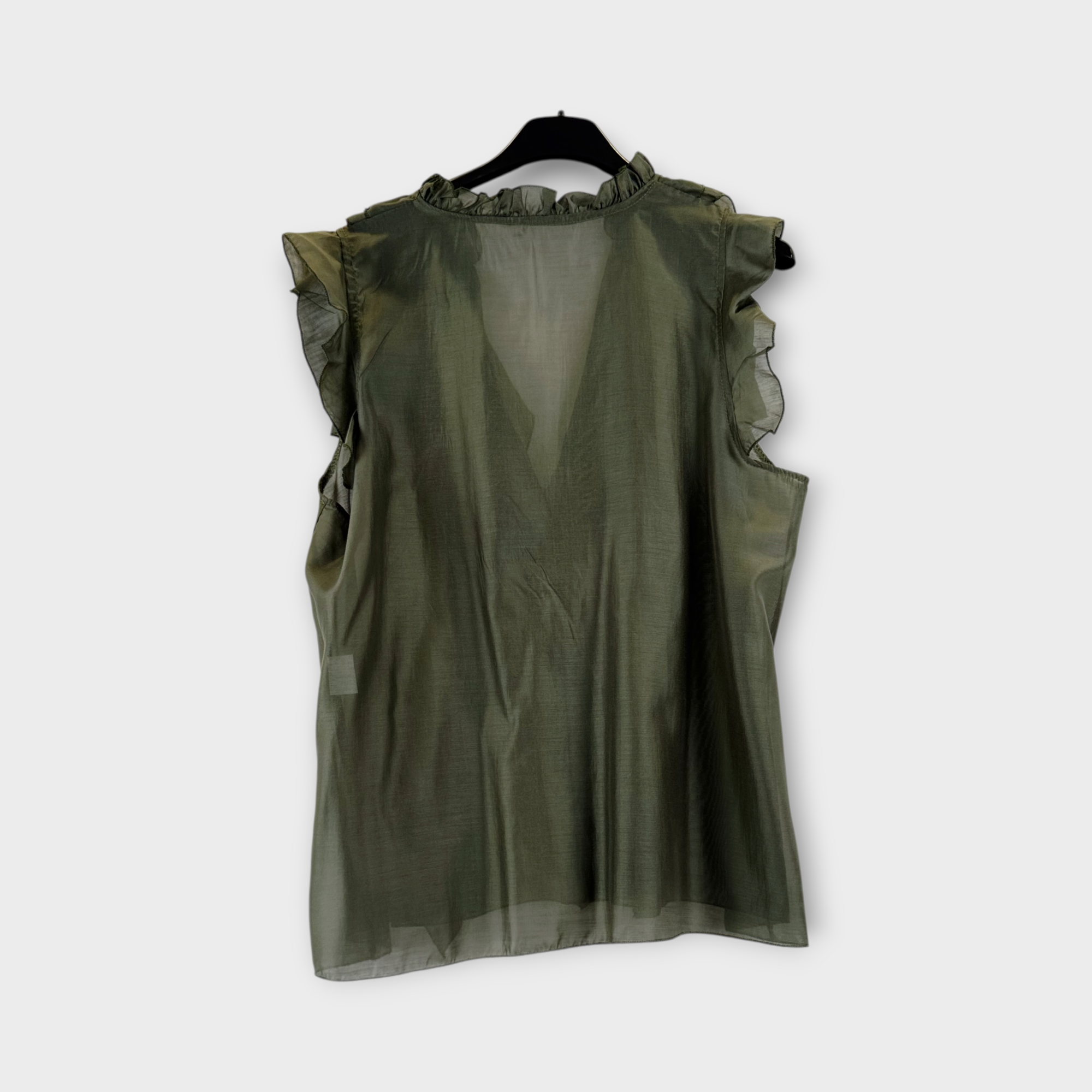 Blusa con volant Marrone