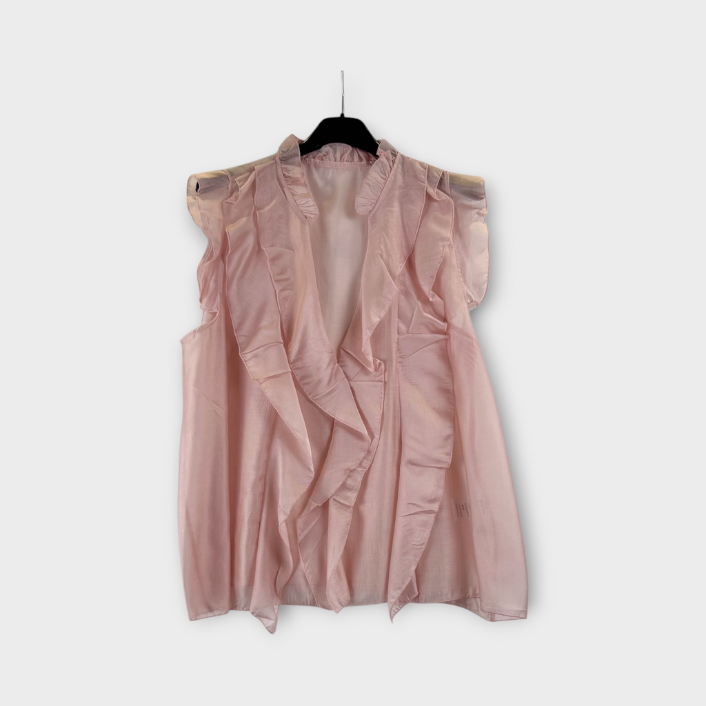 Blusa con volant Rosa