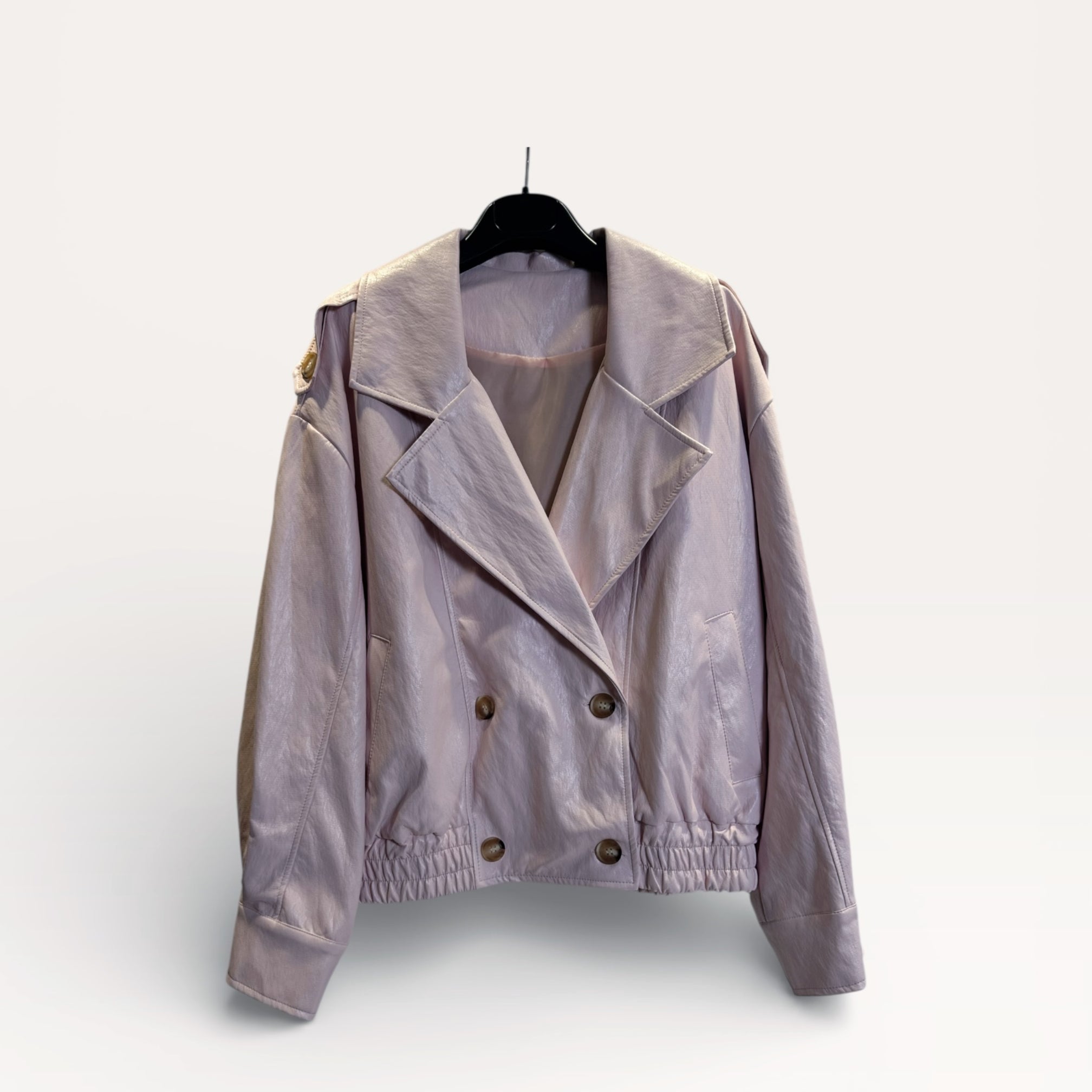 Giacca in ecopelle effetto vintage Nero