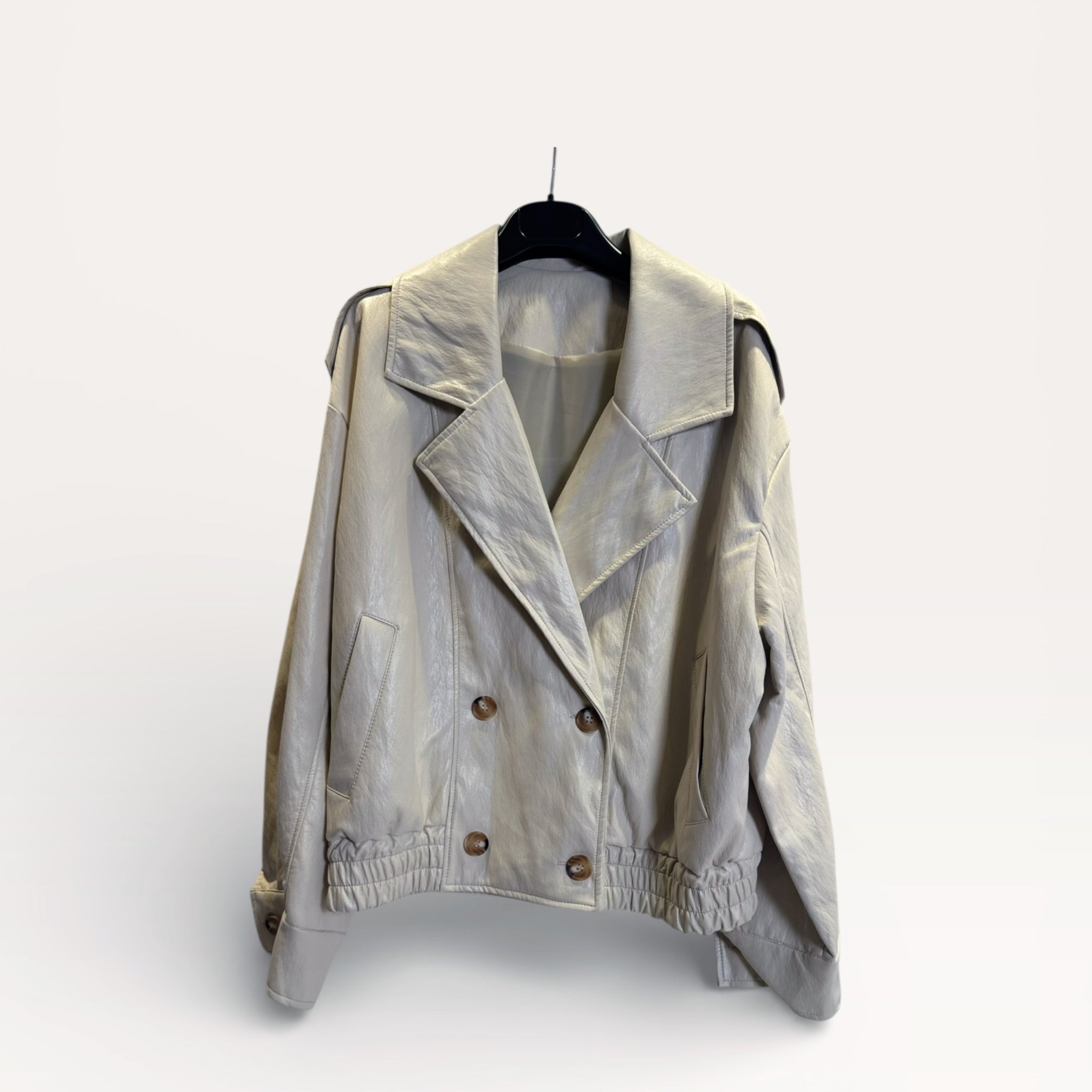 Giacca in ecopelle effetto vintage Nero