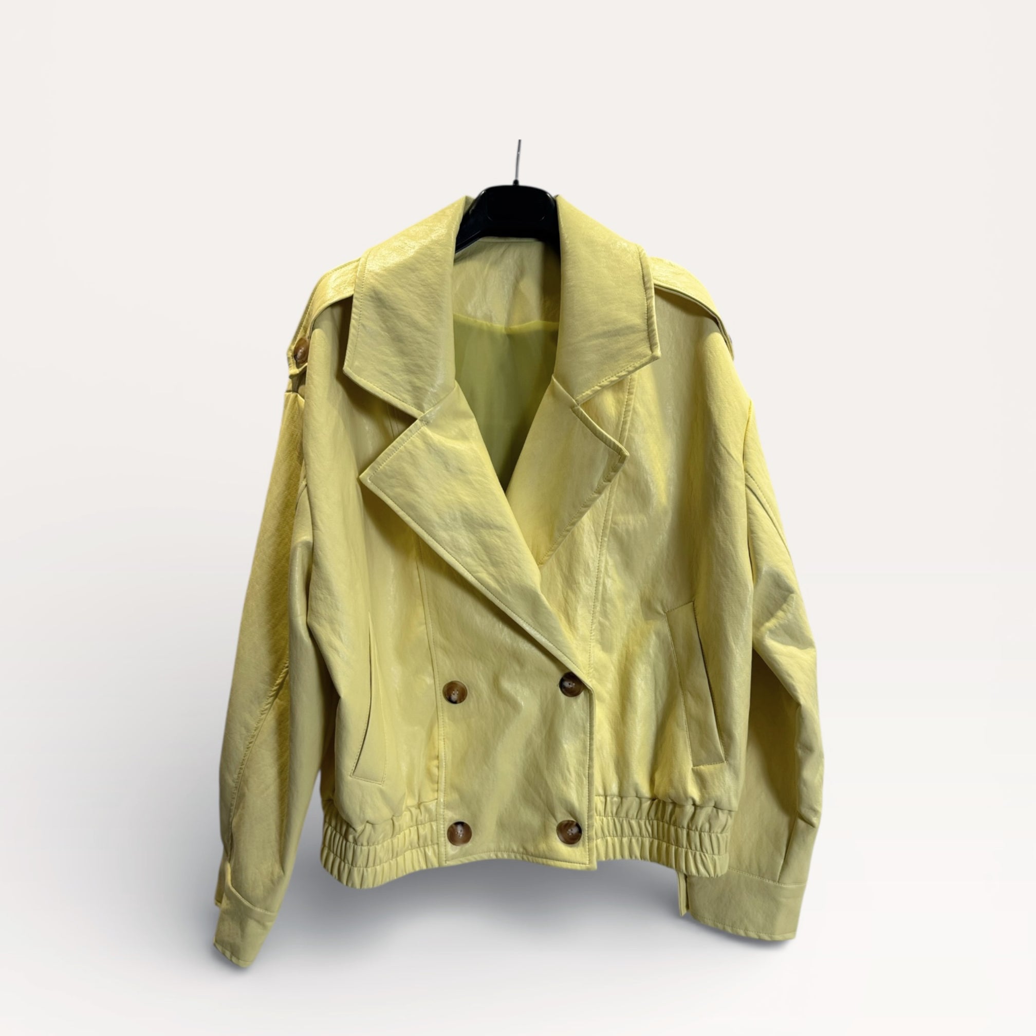 Giacca in ecopelle effetto vintage Nero