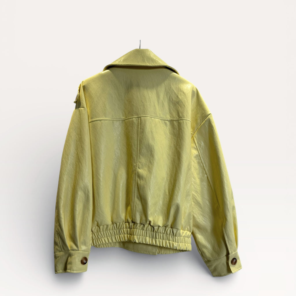 Giacca in ecopelle effetto vintage Marrone