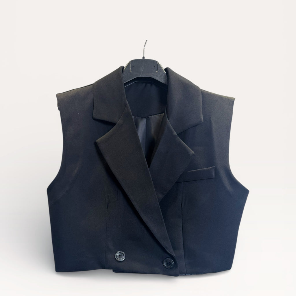 Gilet sartoriale doppiopetto taglio corto