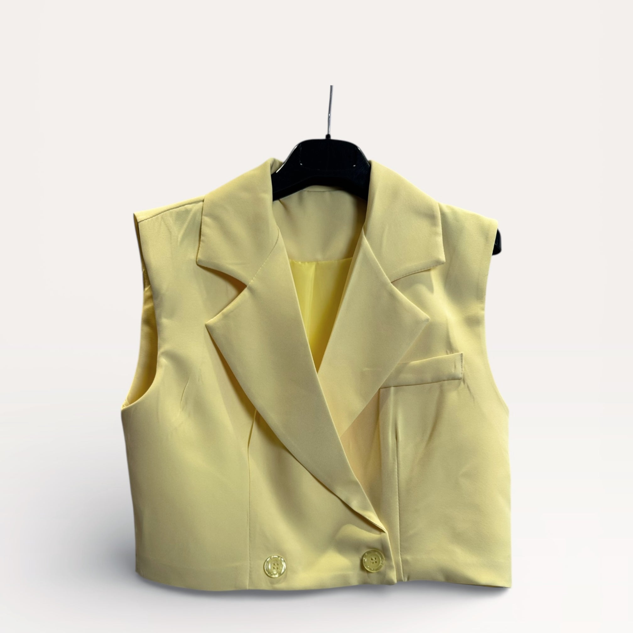 Gilet sartoriale doppiopetto taglio corto