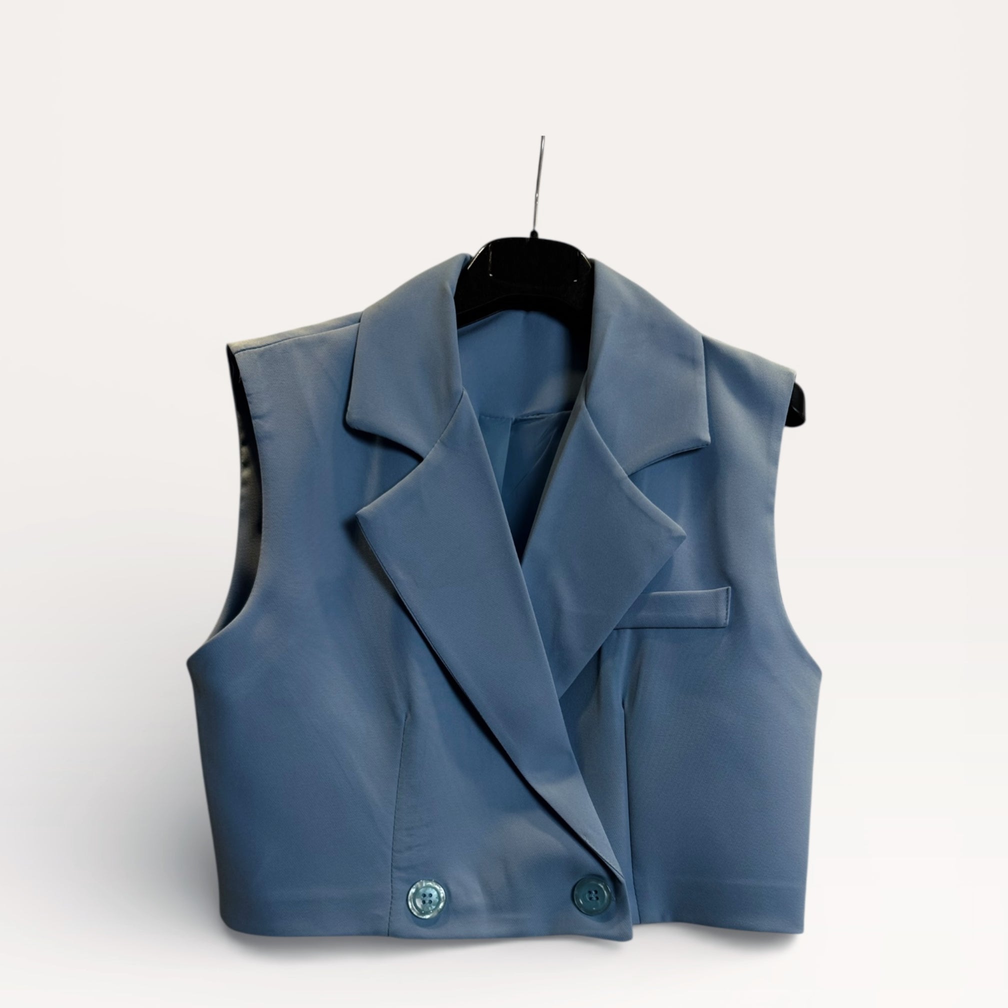 Gilet sartoriale doppiopetto taglio corto