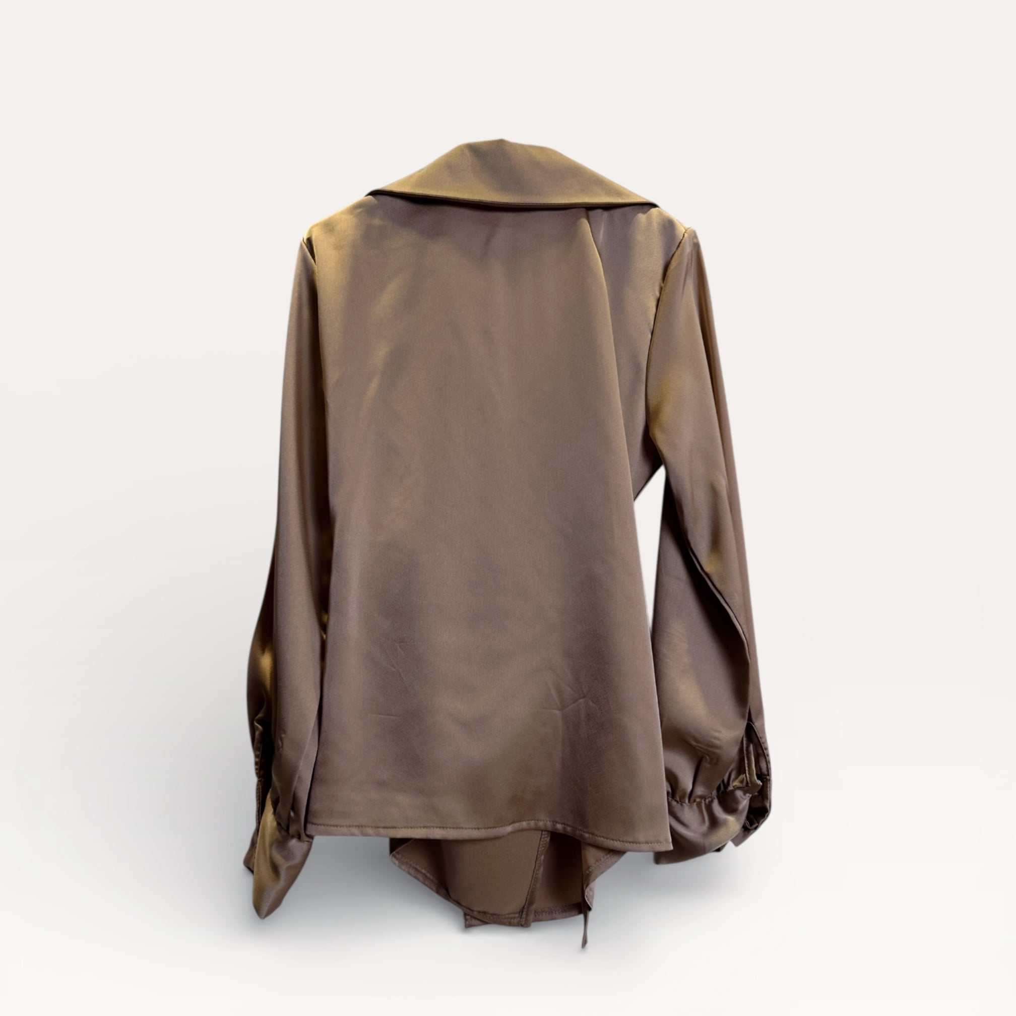 Camicia a portafoglio in raso con drappeggio