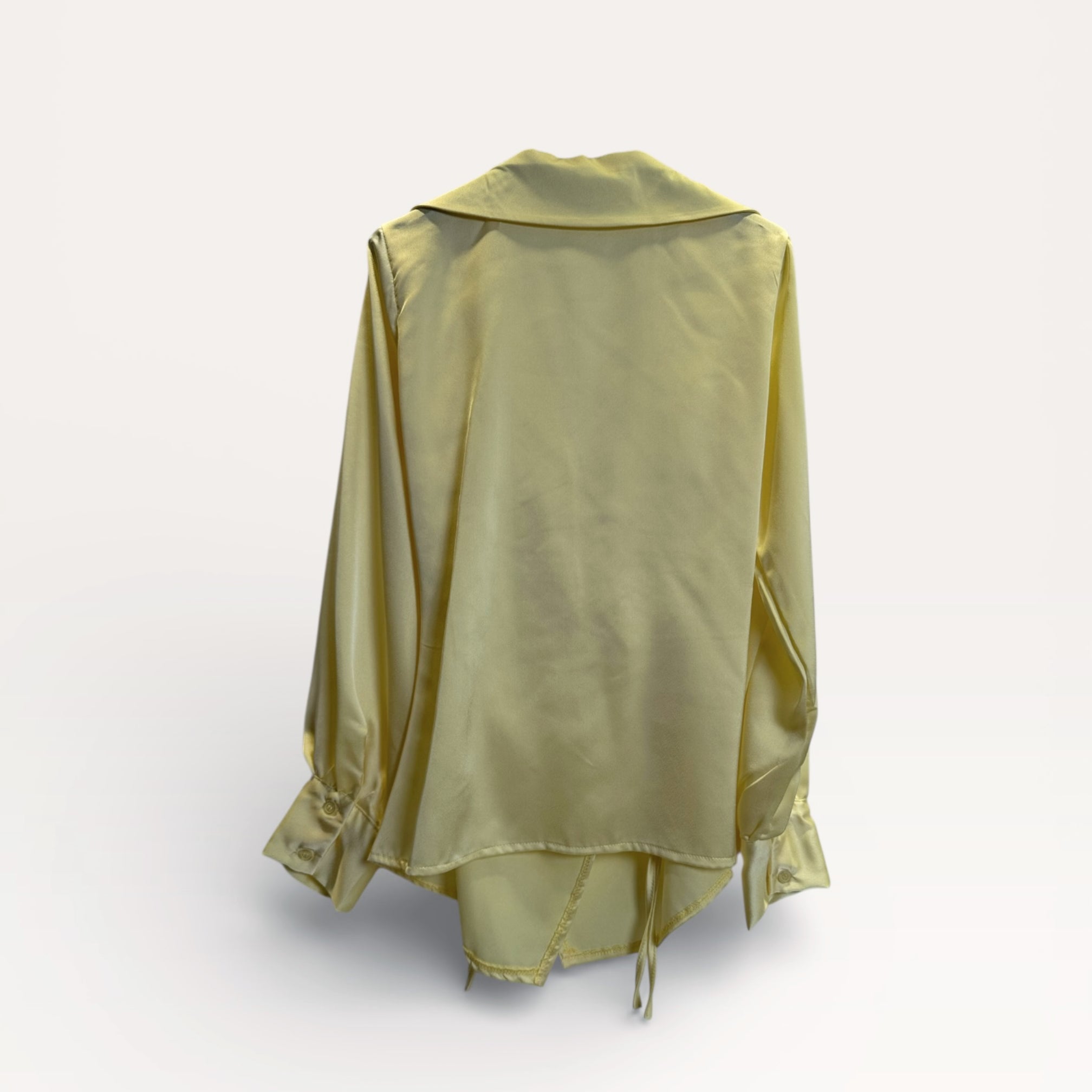 Camicia a portafoglio in raso con drappeggio