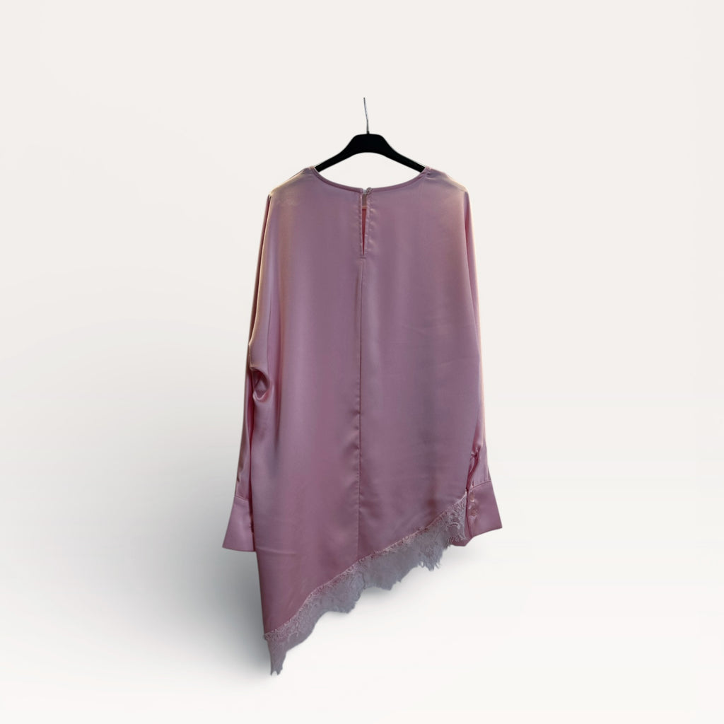 Top asimmetrico con bordo in pizzo