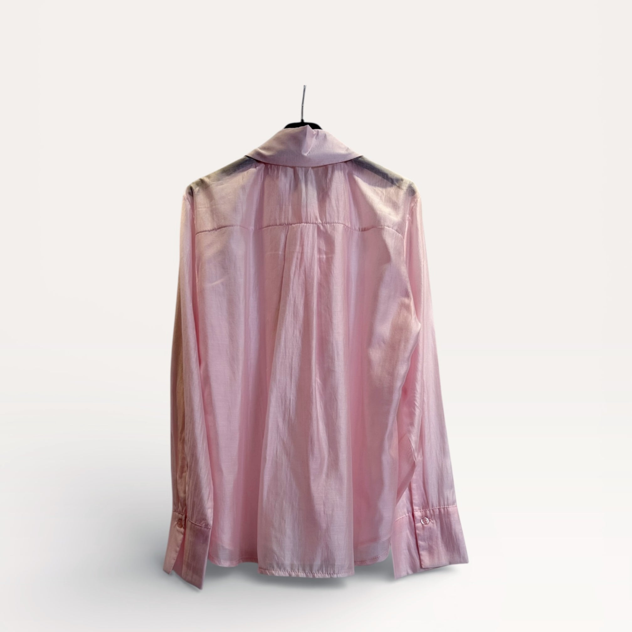 Camicia con volant in pizzo stratificato