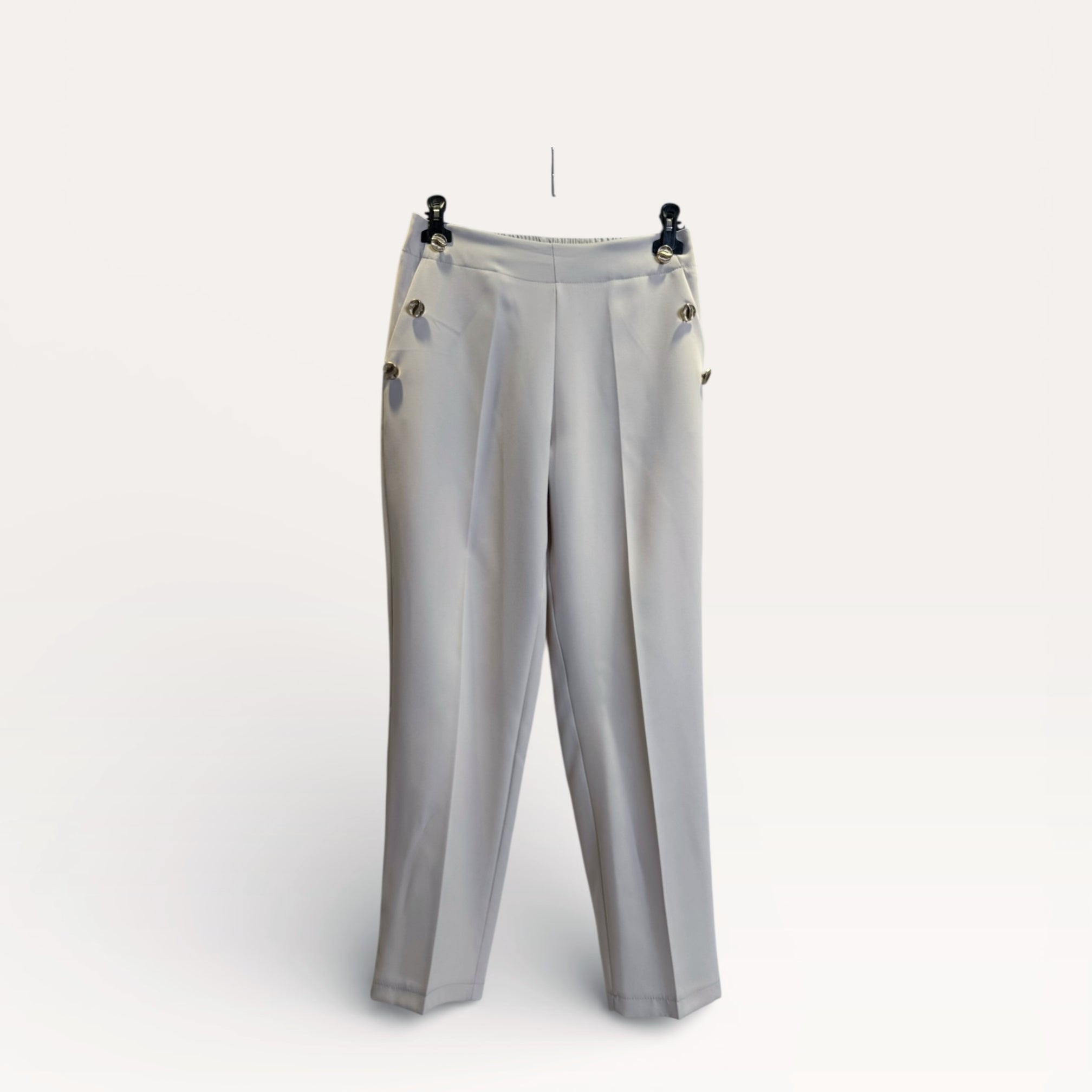 Pantaloni a vita alta stile marinaio con bottoni dorati