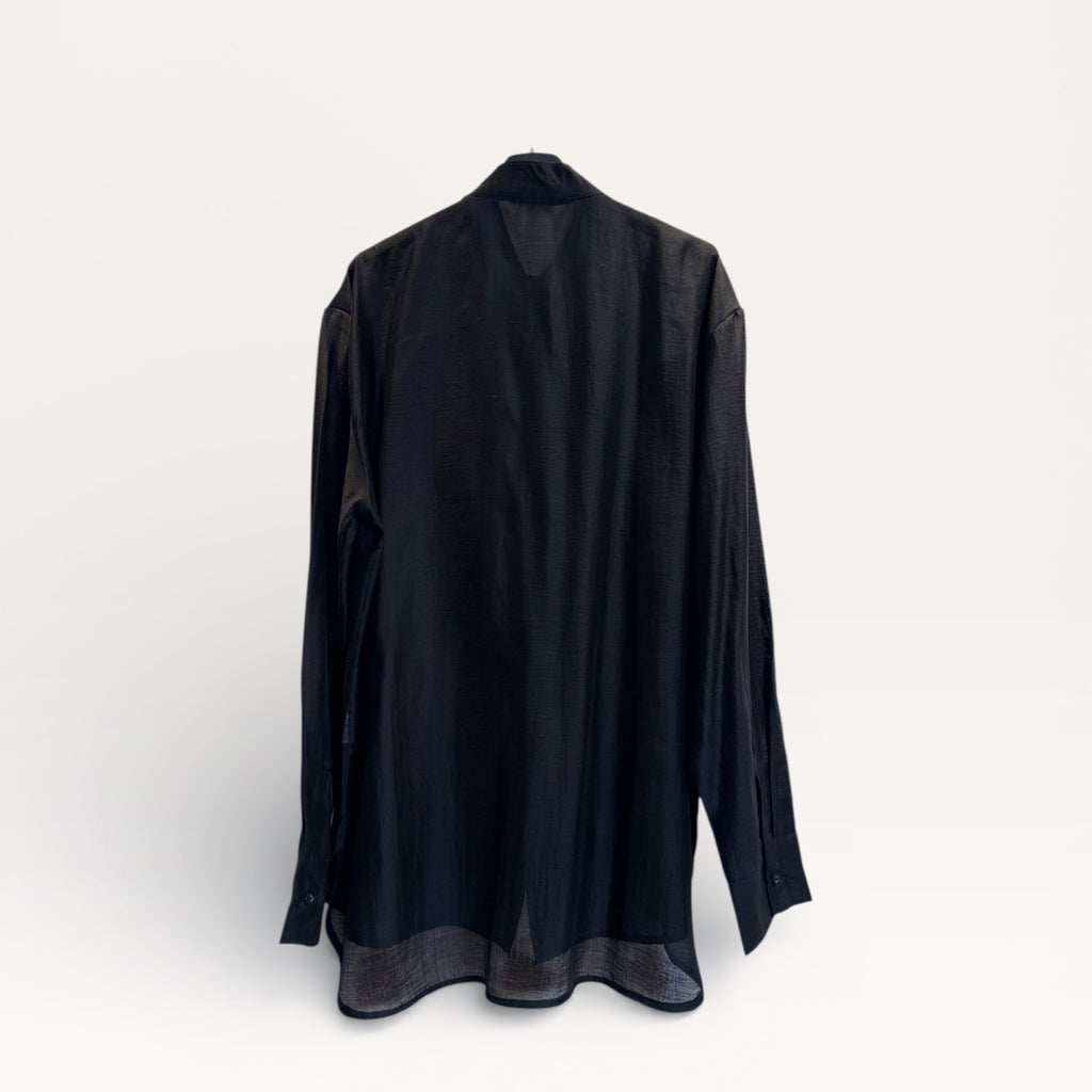 Camicia con volant in pizzo stratificato