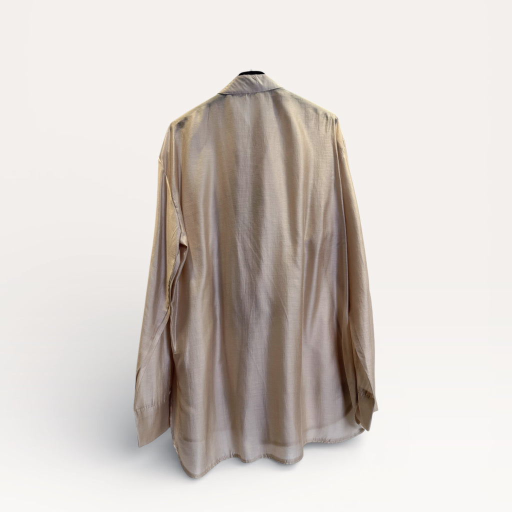 Camicia con volant in pizzo stratificato