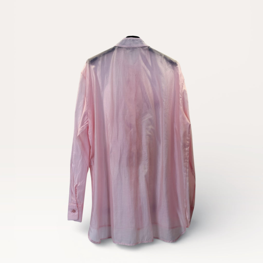 Camicia con volant in pizzo stratificato