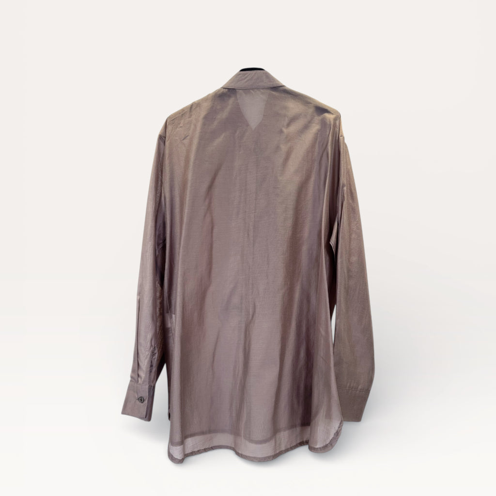 Camicia con volant in pizzo stratificato