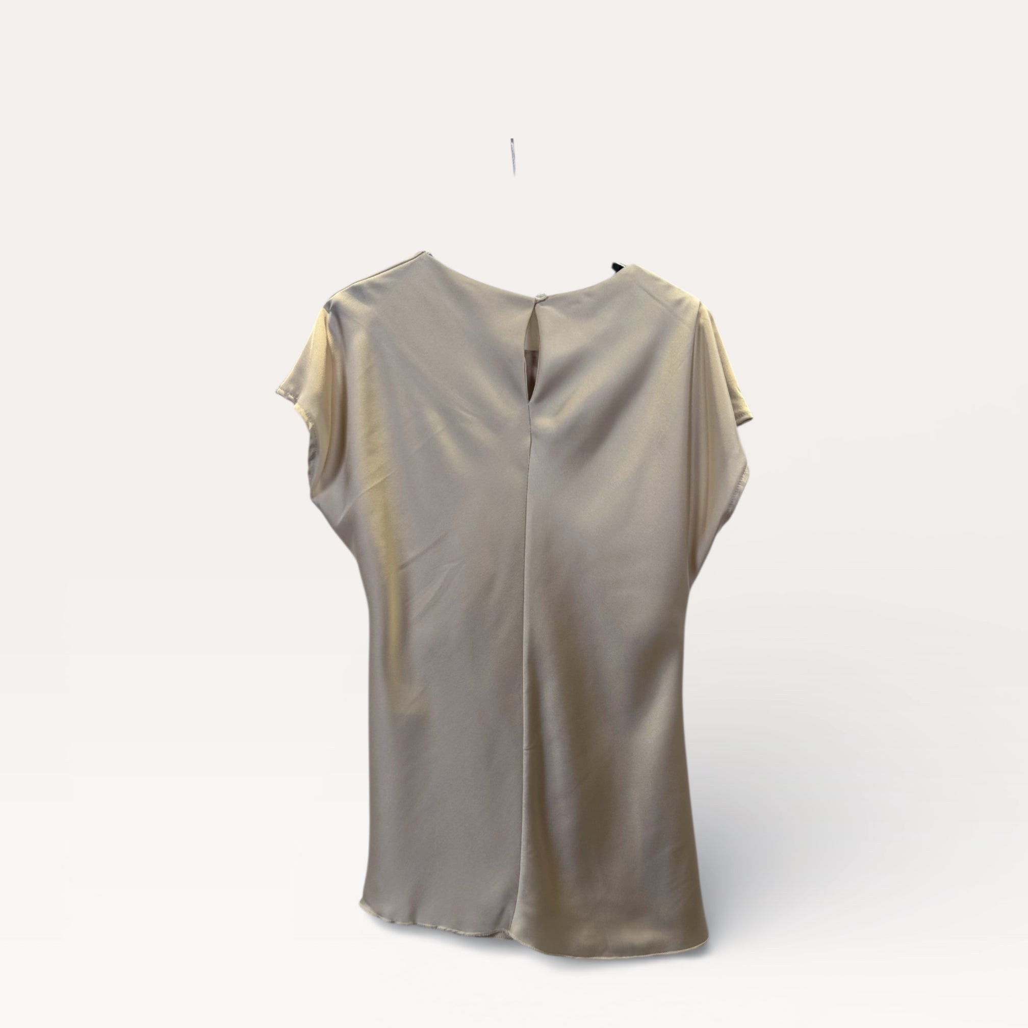 Blusa in satin drappeggiata con nodo laterale