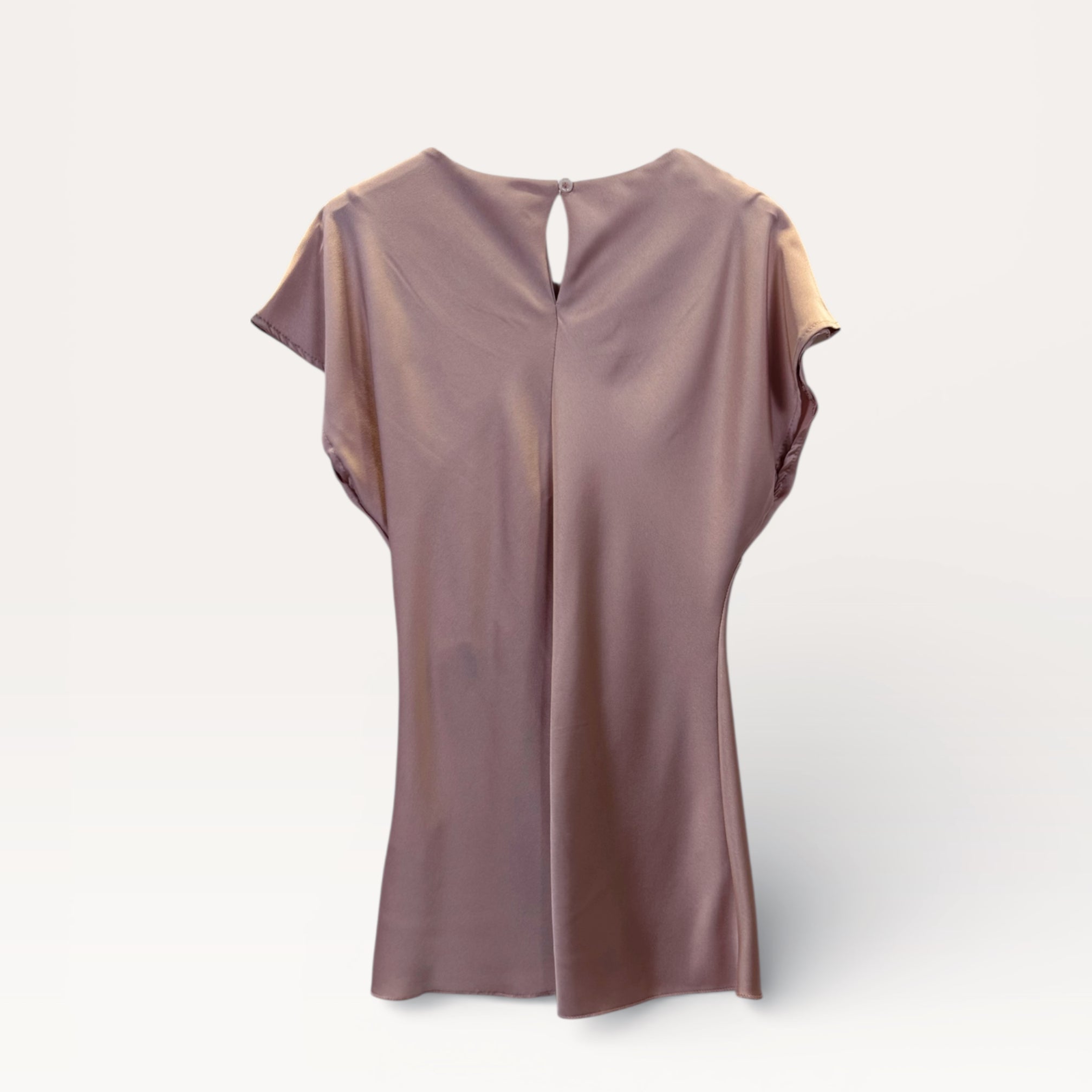 Blusa in satin drappeggiata con nodo laterale