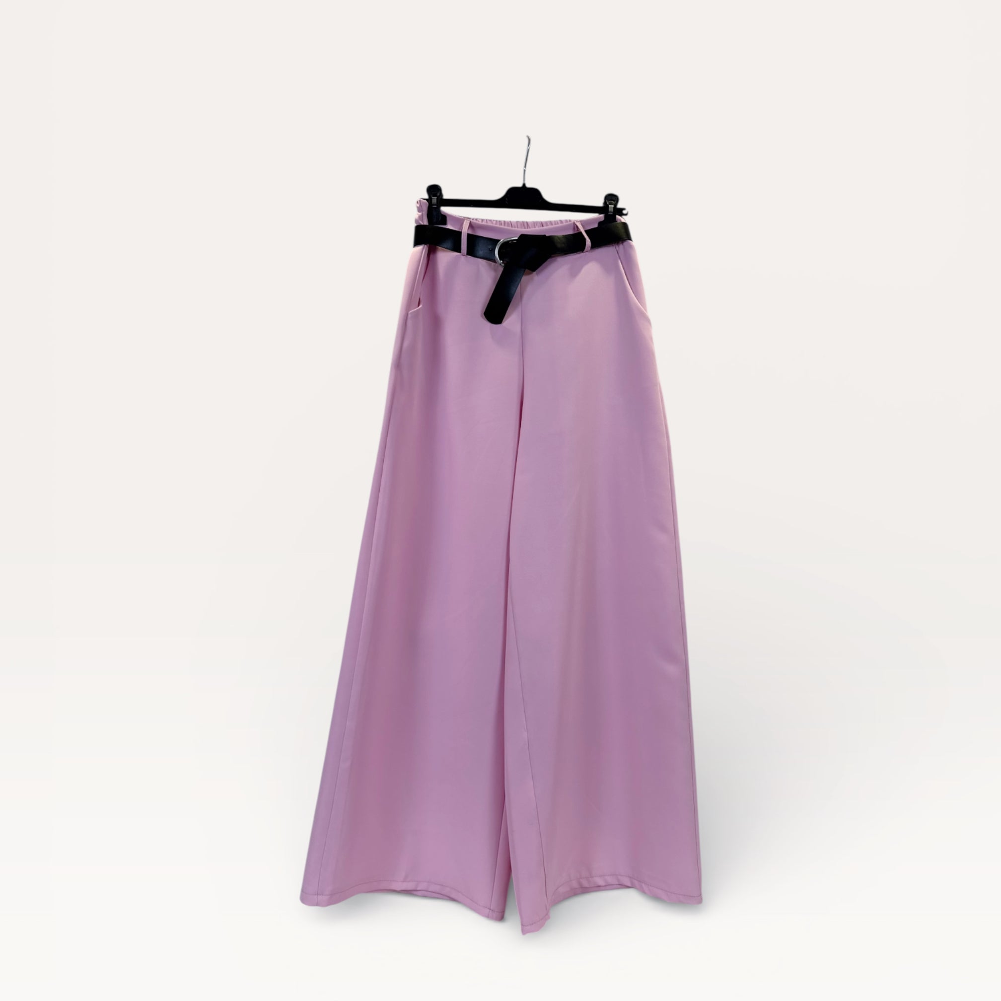 Pantaloni palazzo a vita alta con coulisse