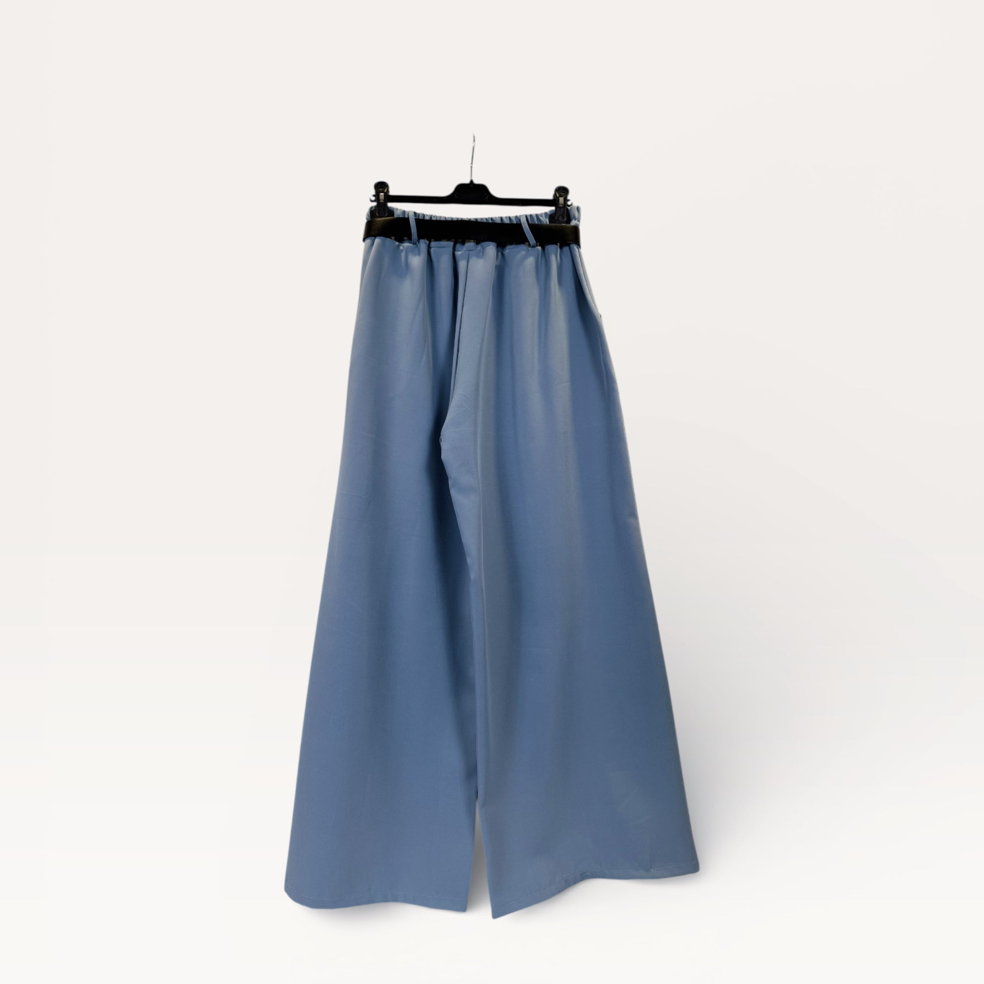 Pantaloni palazzo a vita alta con coulisse
