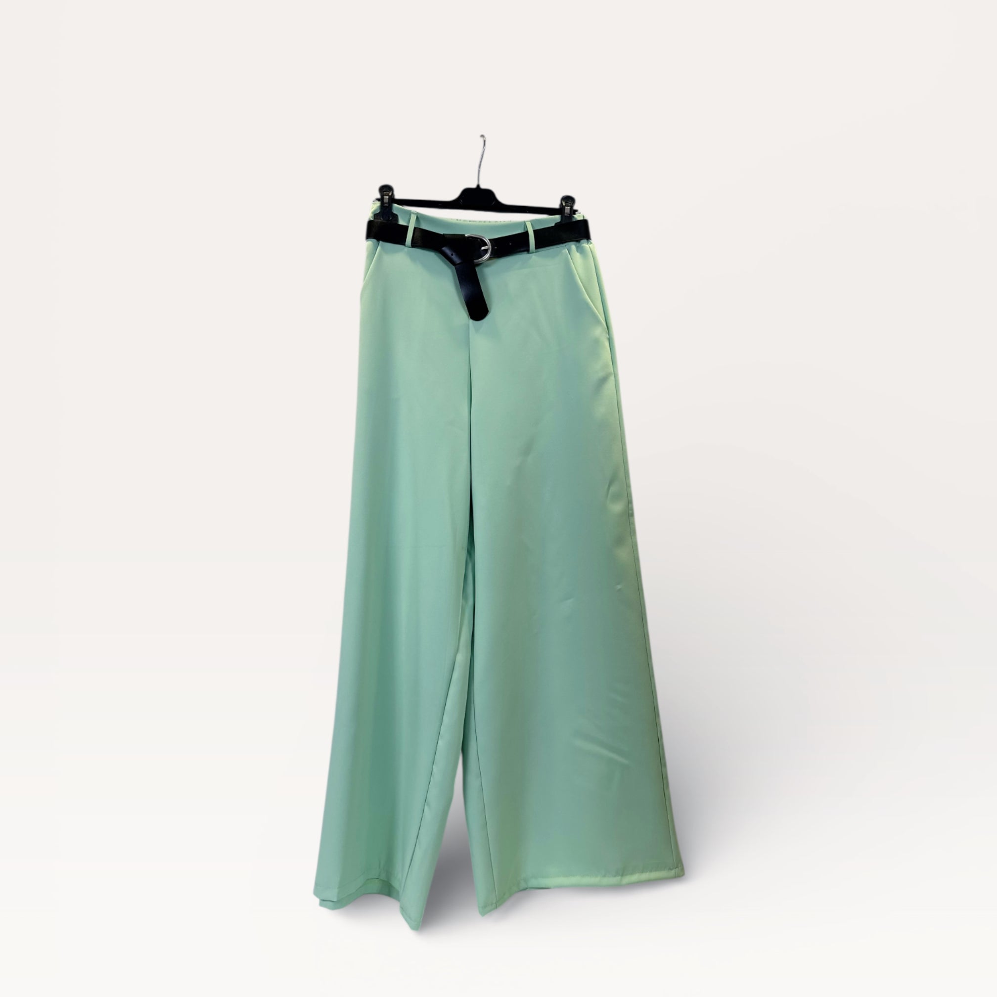 Pantaloni palazzo a vita alta con coulisse