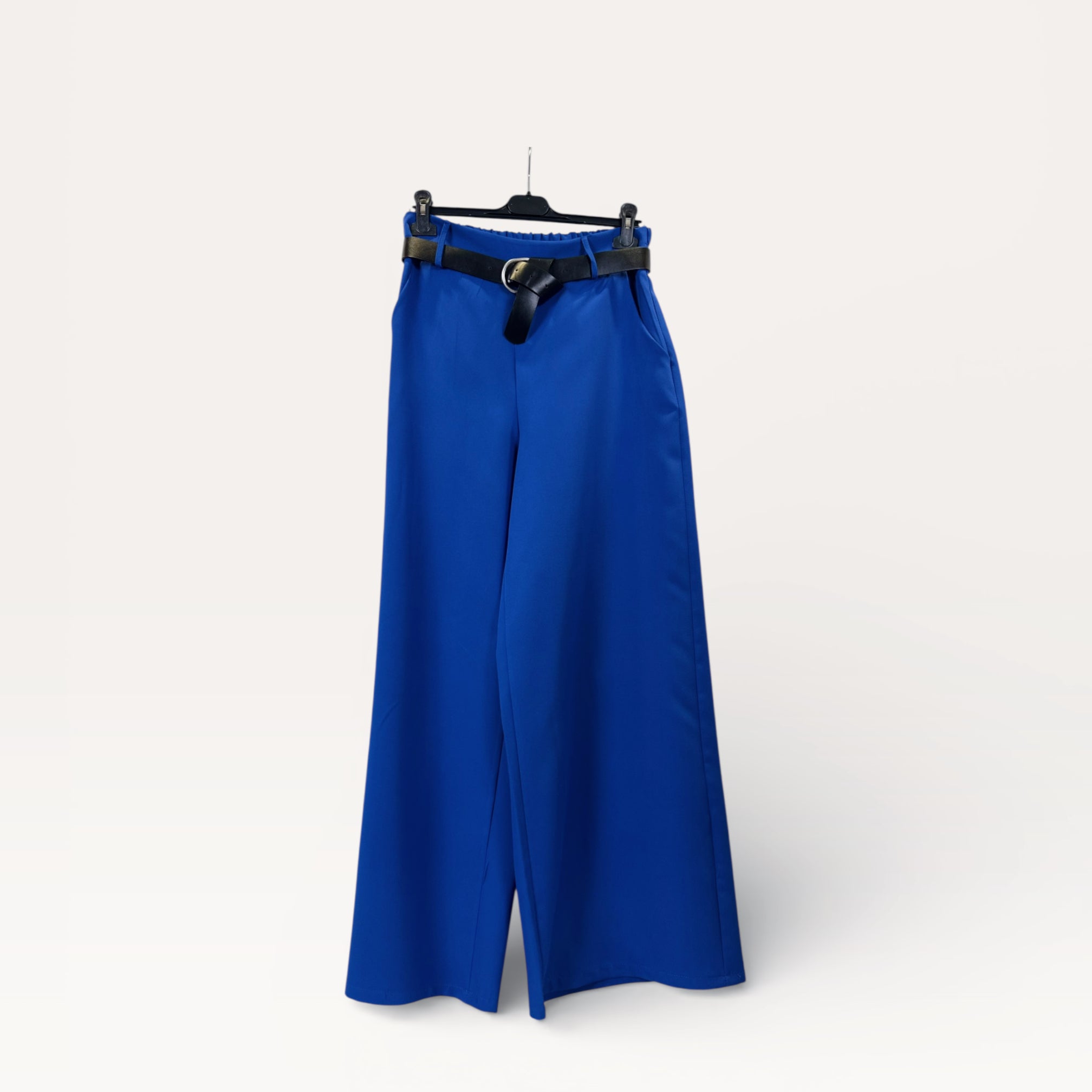 Pantaloni palazzo a vita alta con coulisse