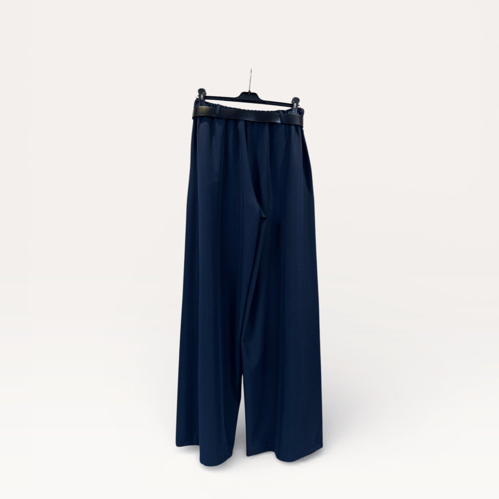 Pantaloni palazzo a vita alta con coulisse