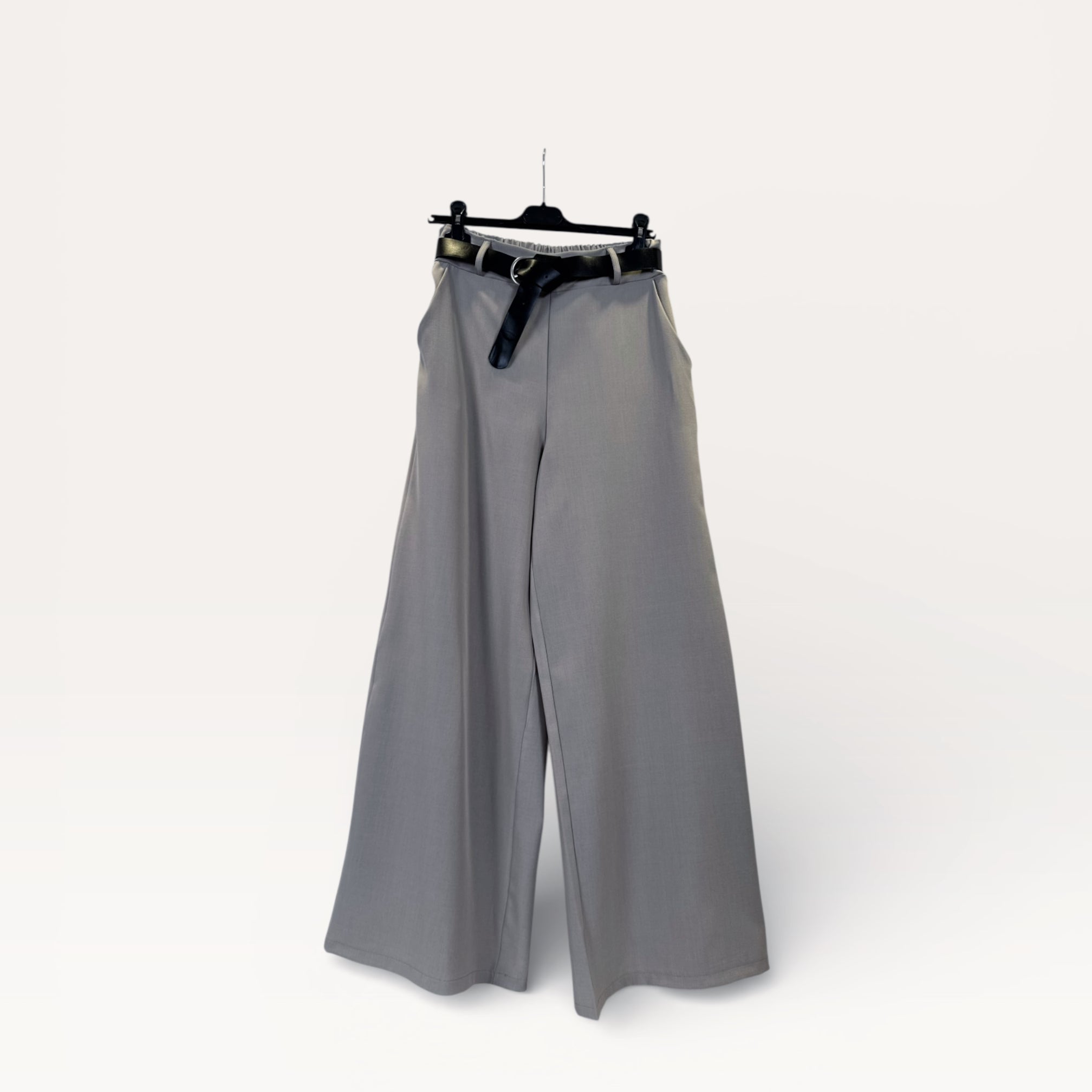 Pantaloni palazzo a vita alta con coulisse