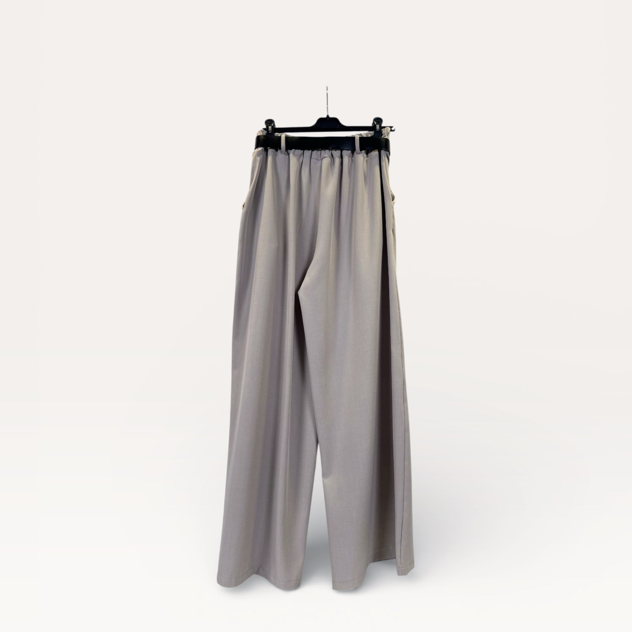 Pantaloni palazzo a vita alta con coulisse