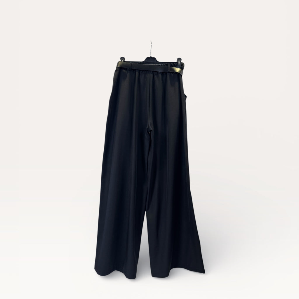 Pantaloni palazzo a vita alta con coulisse