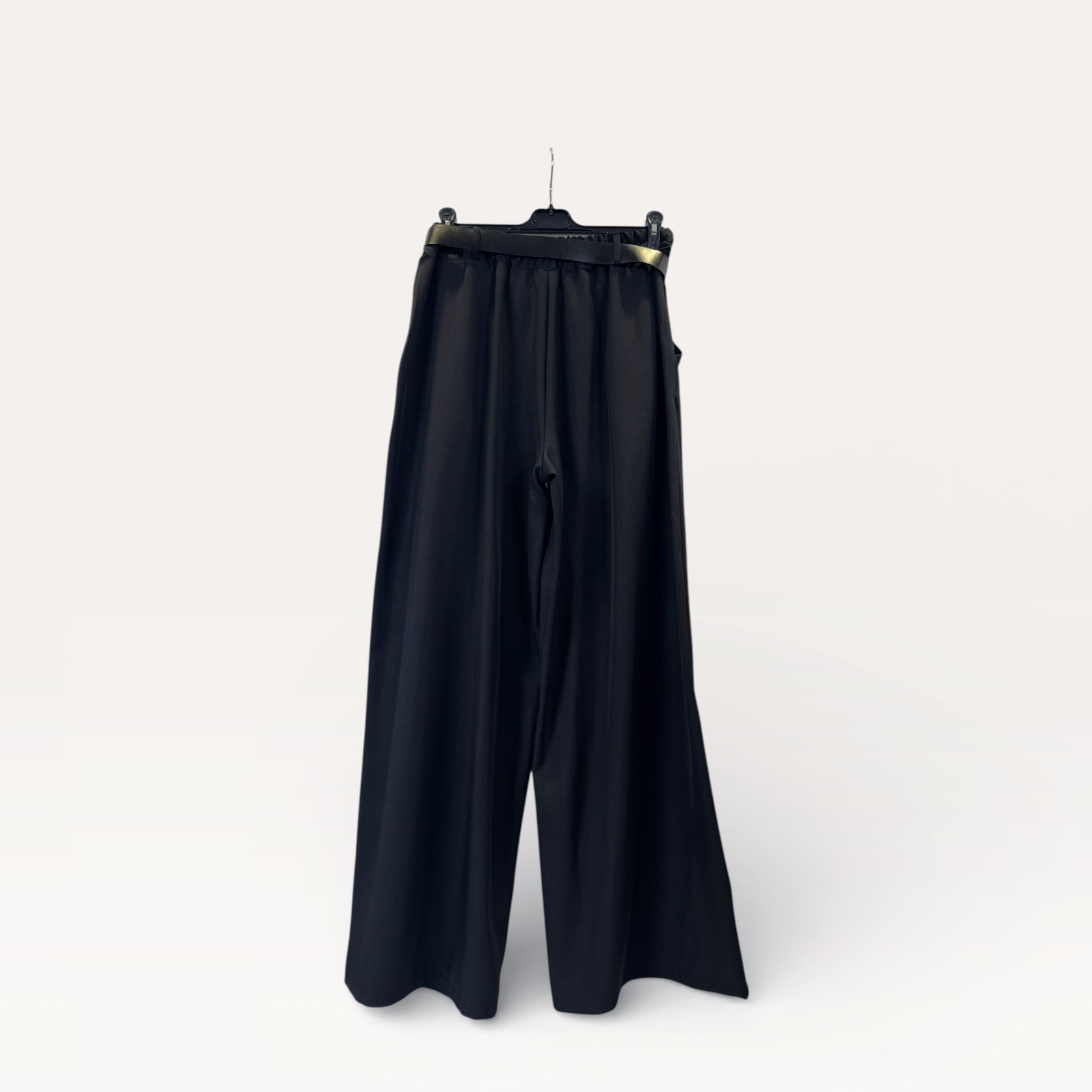 Pantaloni palazzo a vita alta con coulisse